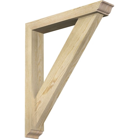 Ekena Millwork Traditional Traditional Rough Sawn Bracket w/ Offset Brace, Douglas Fir, 4"W x 22"D x 26"H BKT0402X22X26TRA01RDF